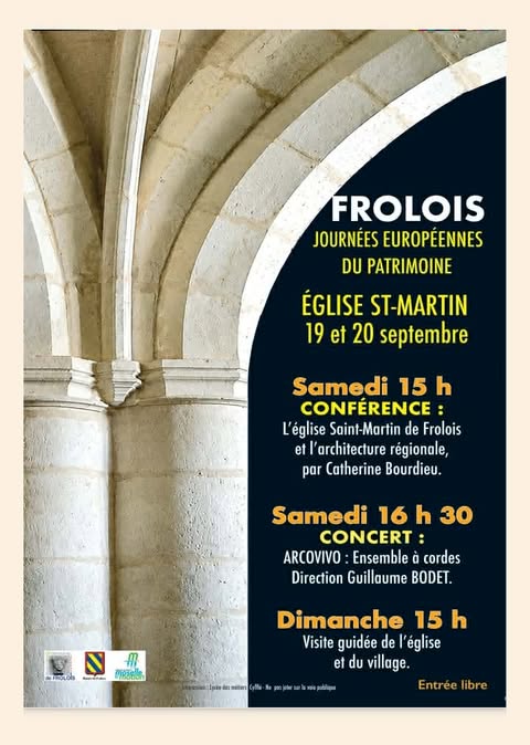 Affiche du concert Concert Frolois - Journées du Patrimoine